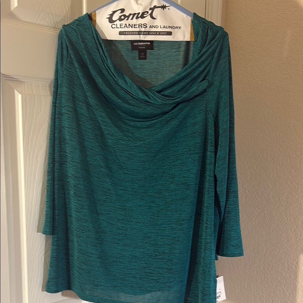 Liz Claiborne Turquoise Career Top NWT